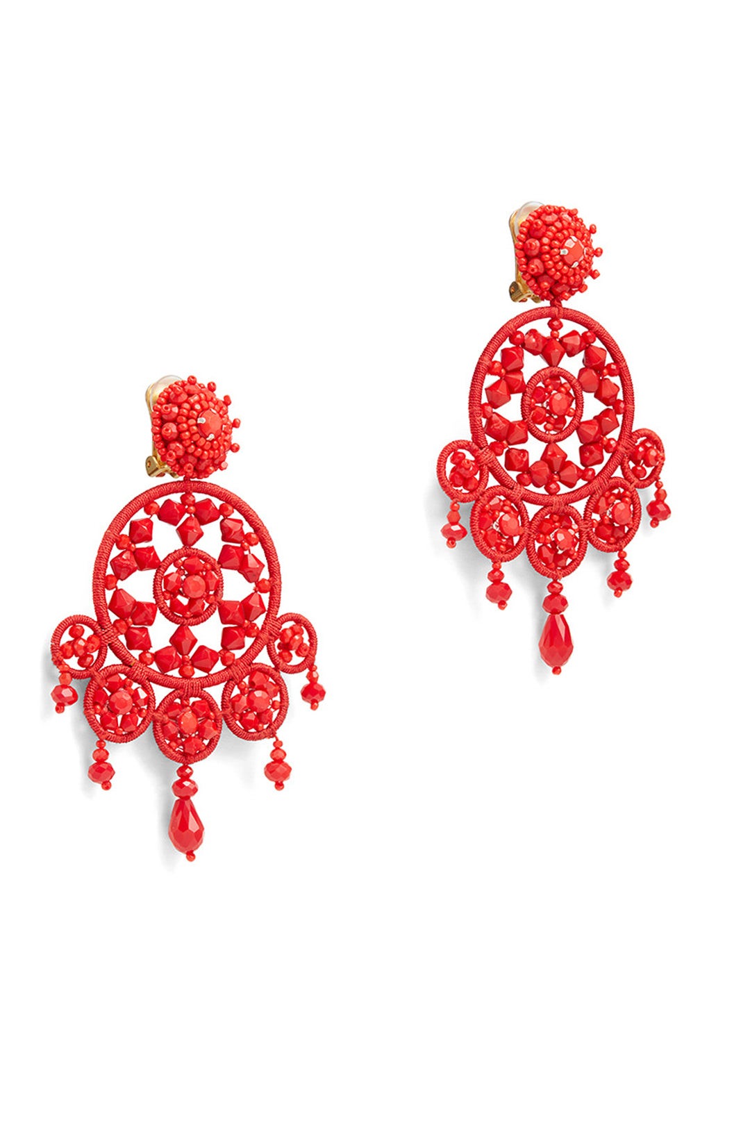 Red Dreamcatcher Earrings by Oscar de la Renta 1