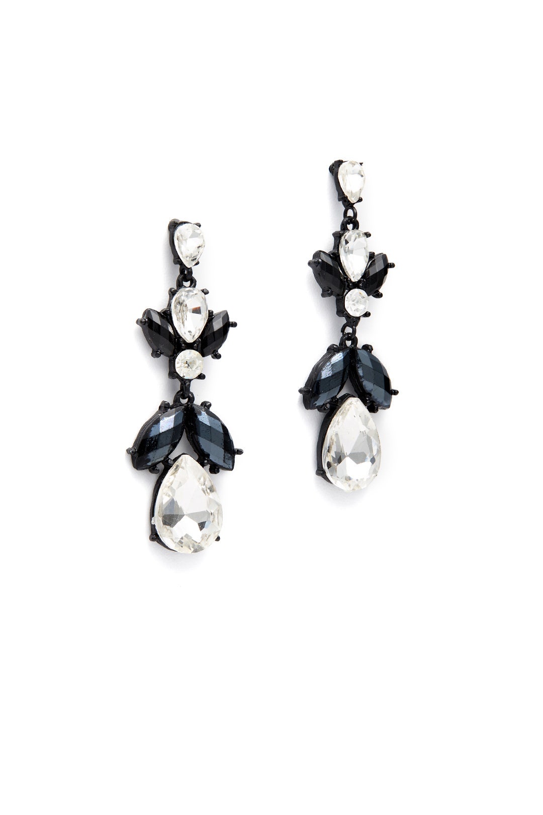 Crystal and Blue Chandelier Drop Earrings by Slate & Willow Accessories 1