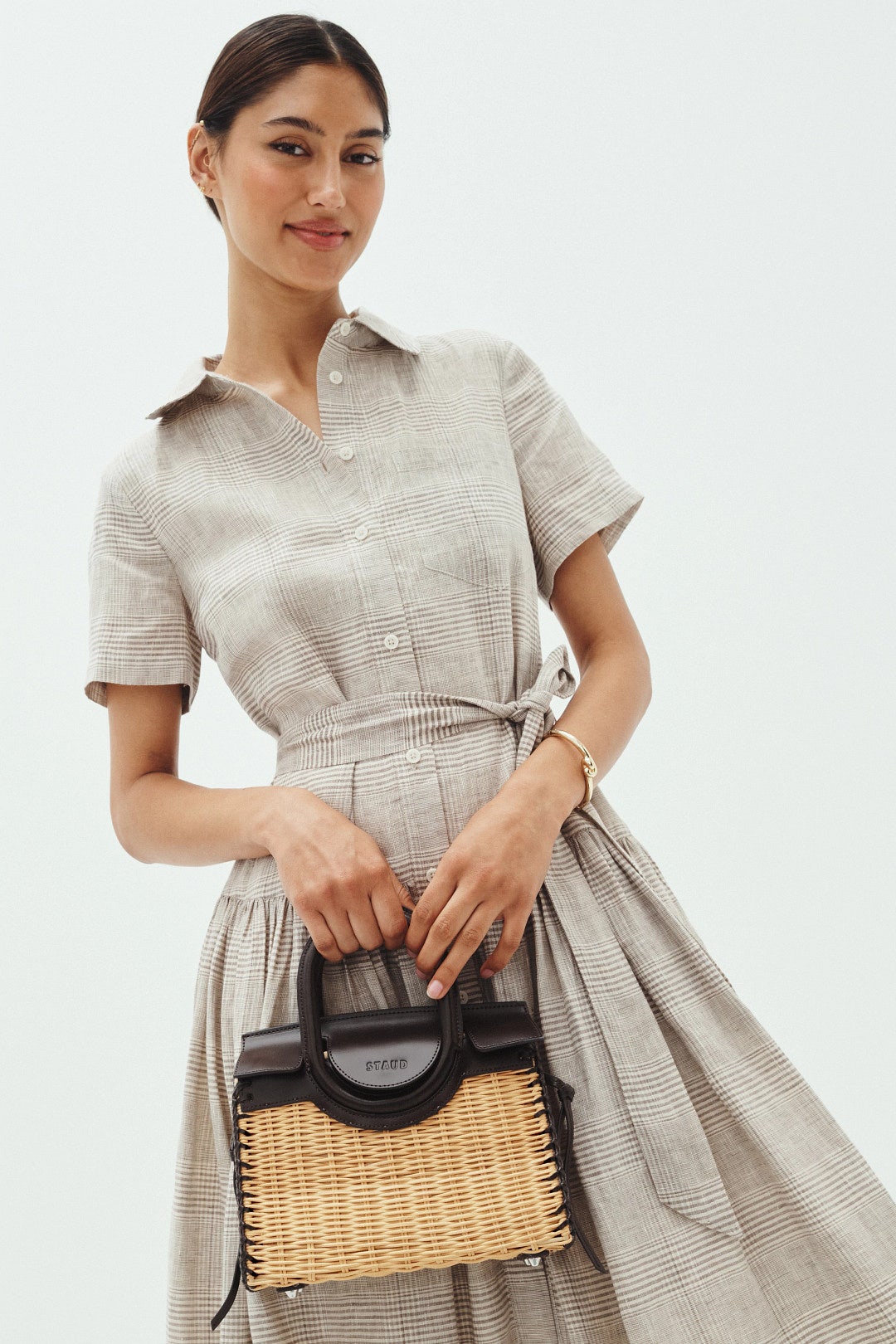 Maude Mini Wicker Carryall Bag by Staud Accessories 1