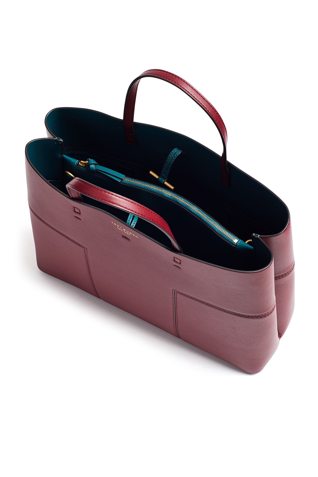 Garnet Block-T Tote by Tory Burch Accessories 1