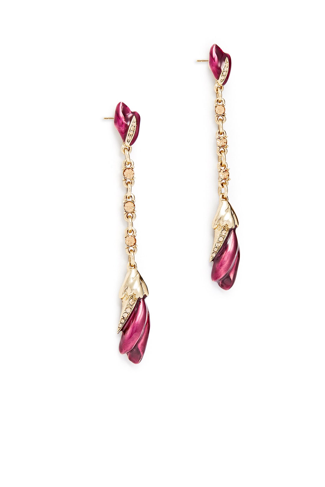Purple Tulip Drop Earrings by Oscar de la Renta 1