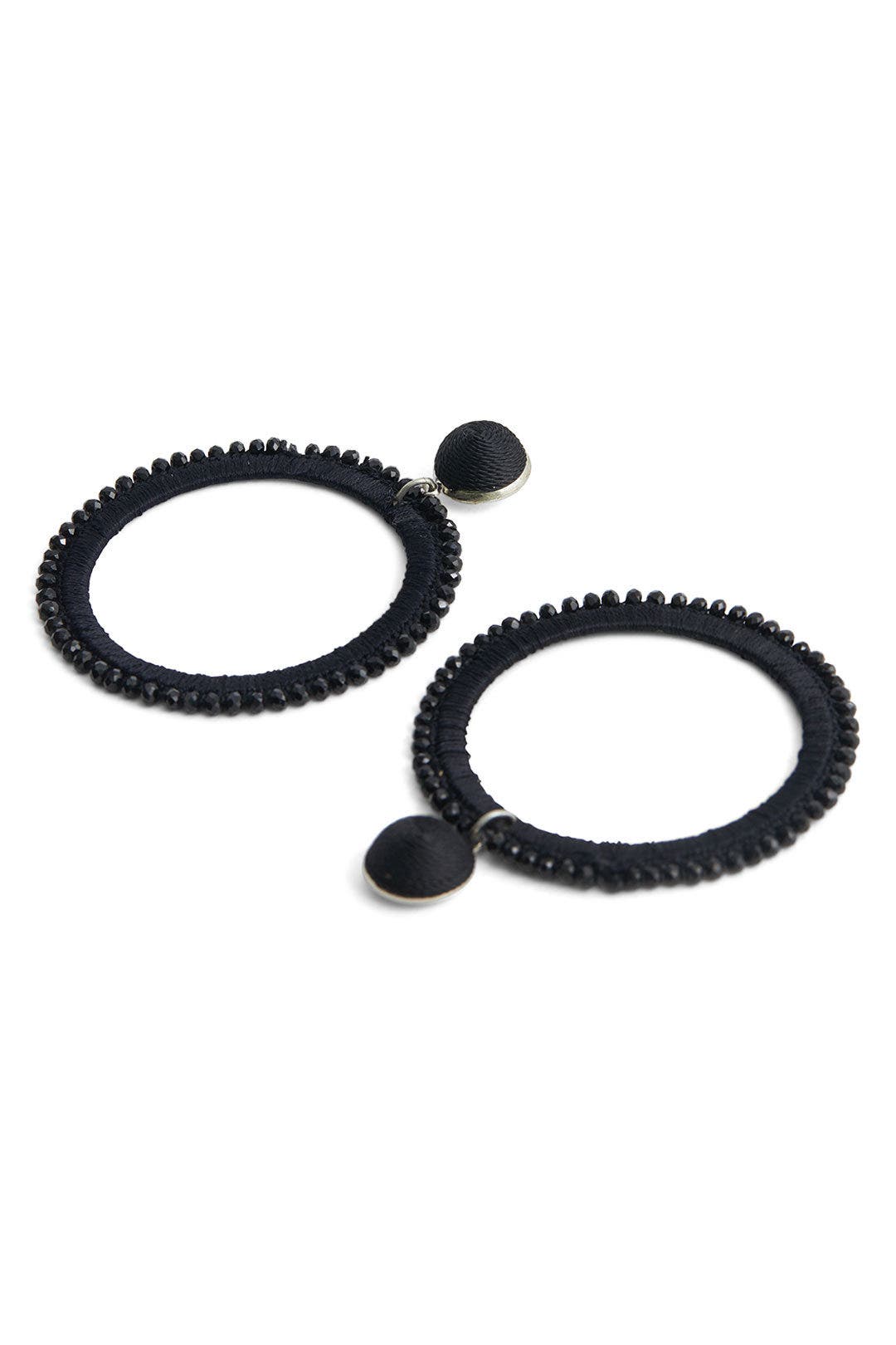 Black Bead Circle Earrings by Kenneth Jay Lane 1