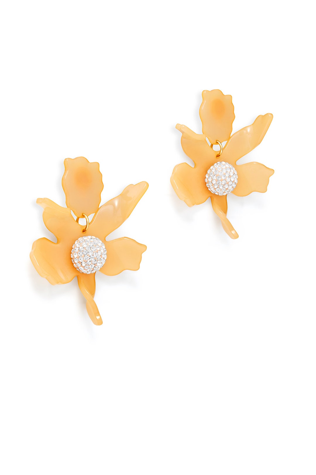 Peach Crystal Lily Earrings by Lele Sadoughi 1
