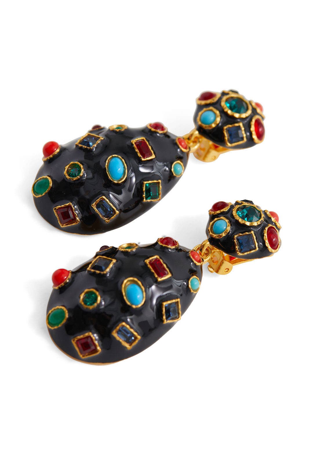 Gemstone Clip Earrings by Kenneth Jay Lane 1