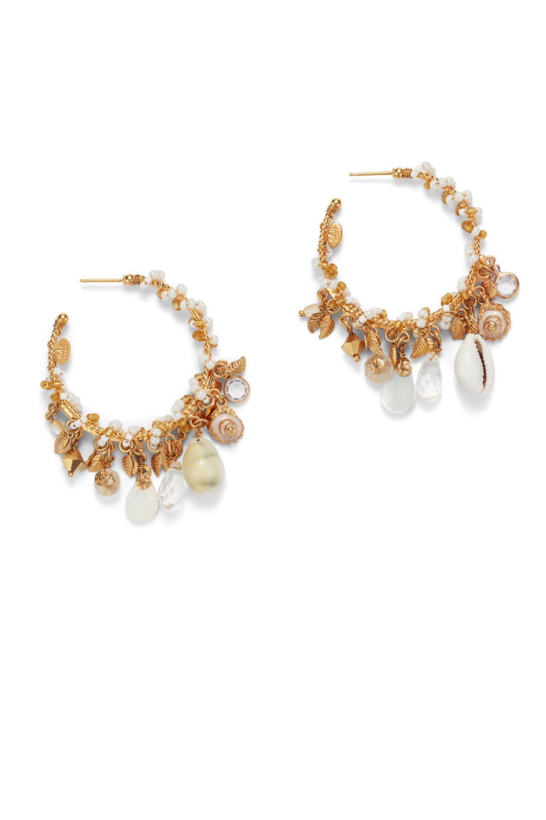 Shell Hoop Earrings by Gas Bijoux 1