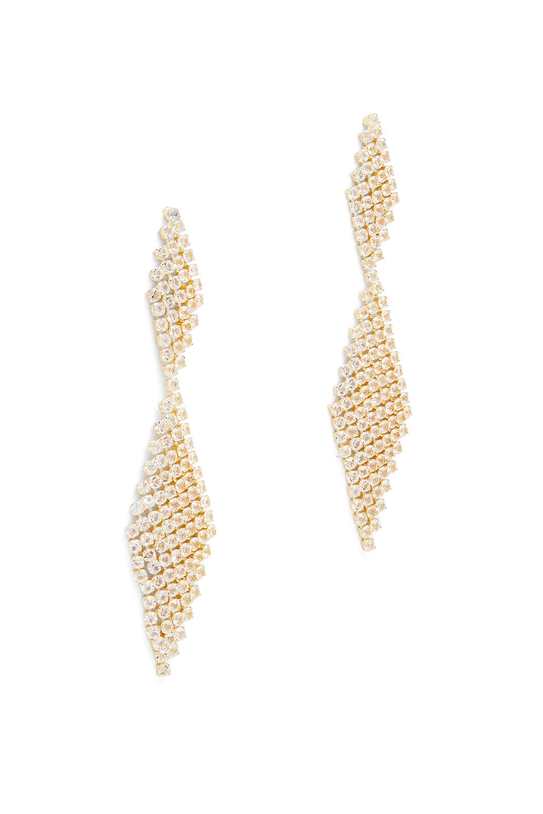 Gold Crystal Mesh Earrings by Slate & Willow Accessories 1