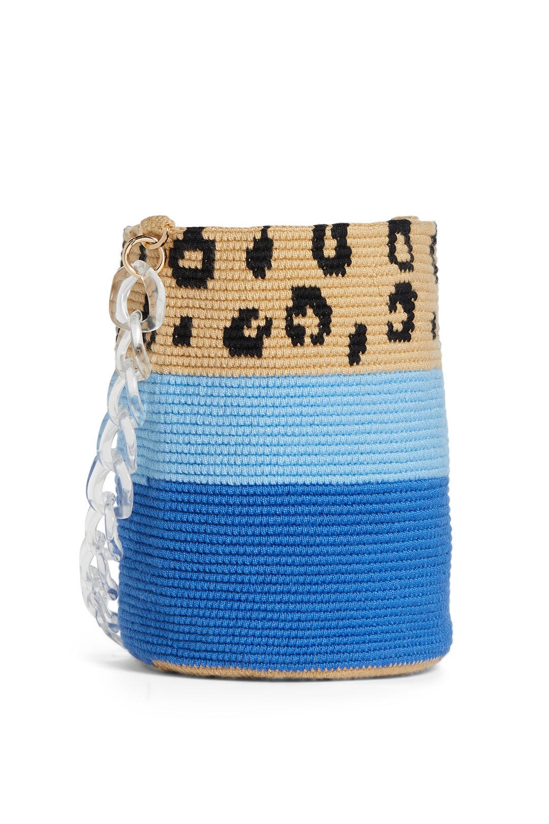 Blue Leopard Midi Bucket Bag by SORAYA HENNESSY 1