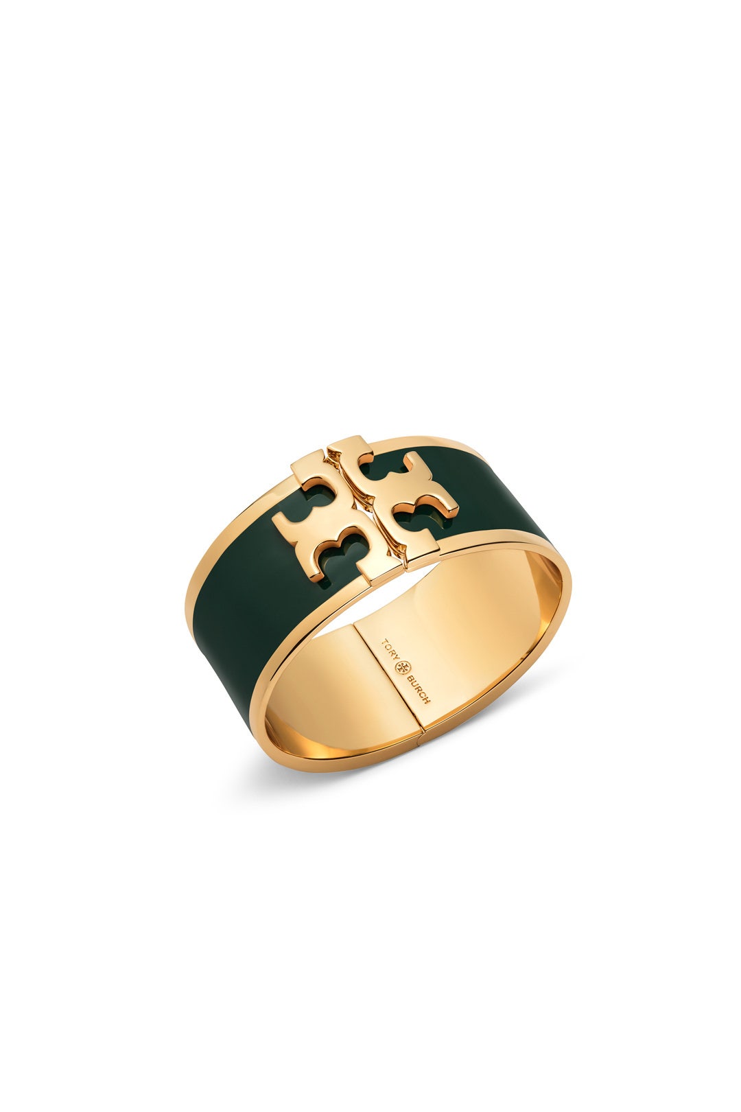 Green Raised Logo Cuff by Tory Burch Accessories 1