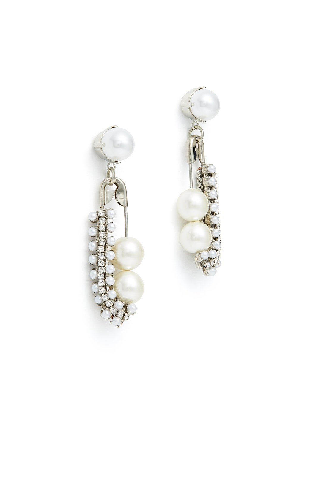Sliver Pearl Earrings by Erickson Beamon 1