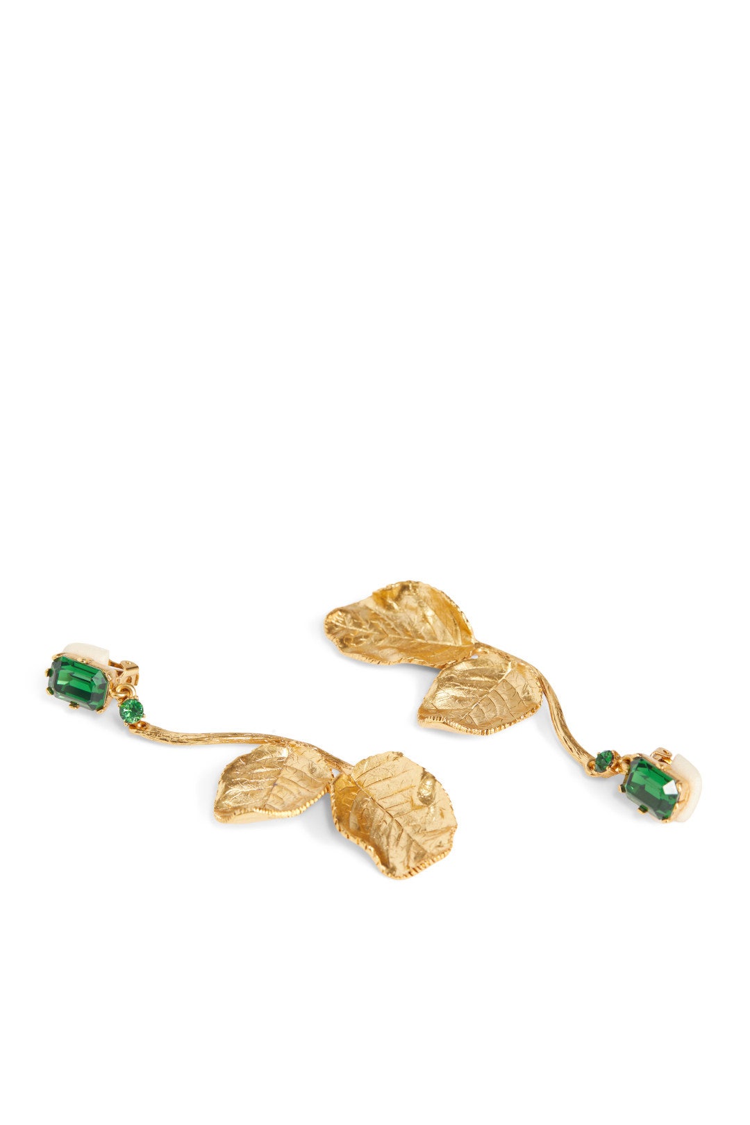 Green Rose Leaf Earrings by Oscar de la Renta 1
