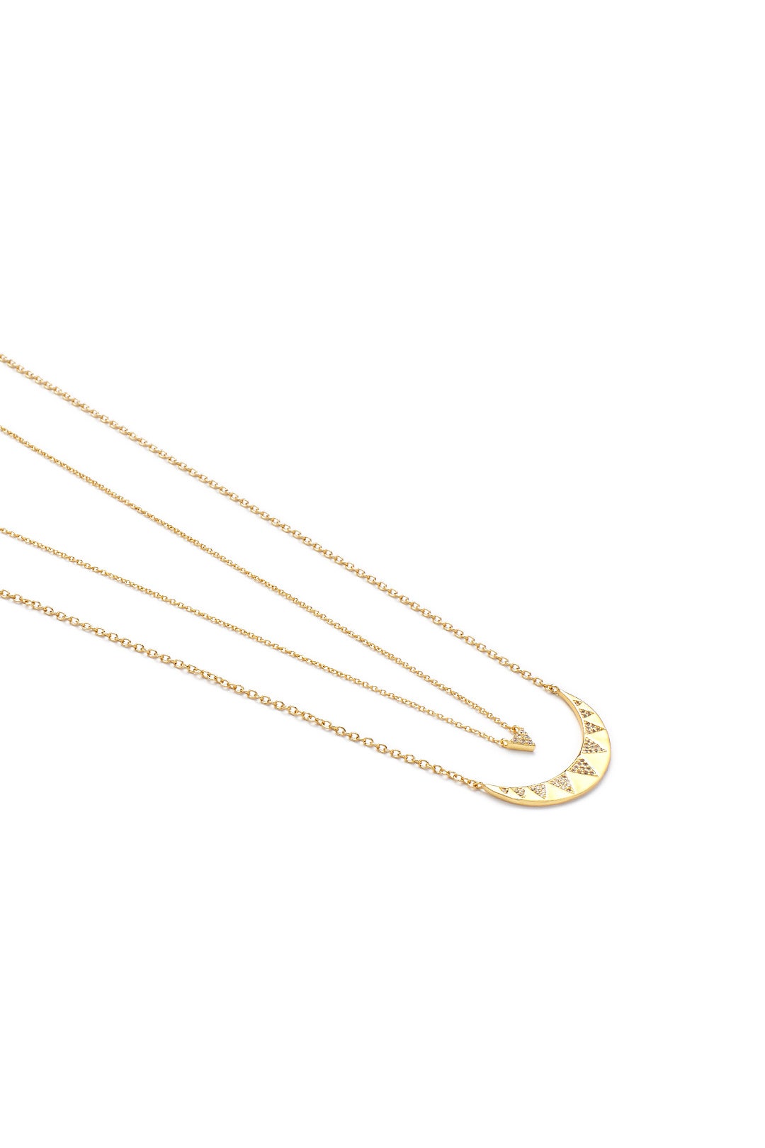 Crescent Triangle Shimmer Necklace Set by Gorjana Accessories 1