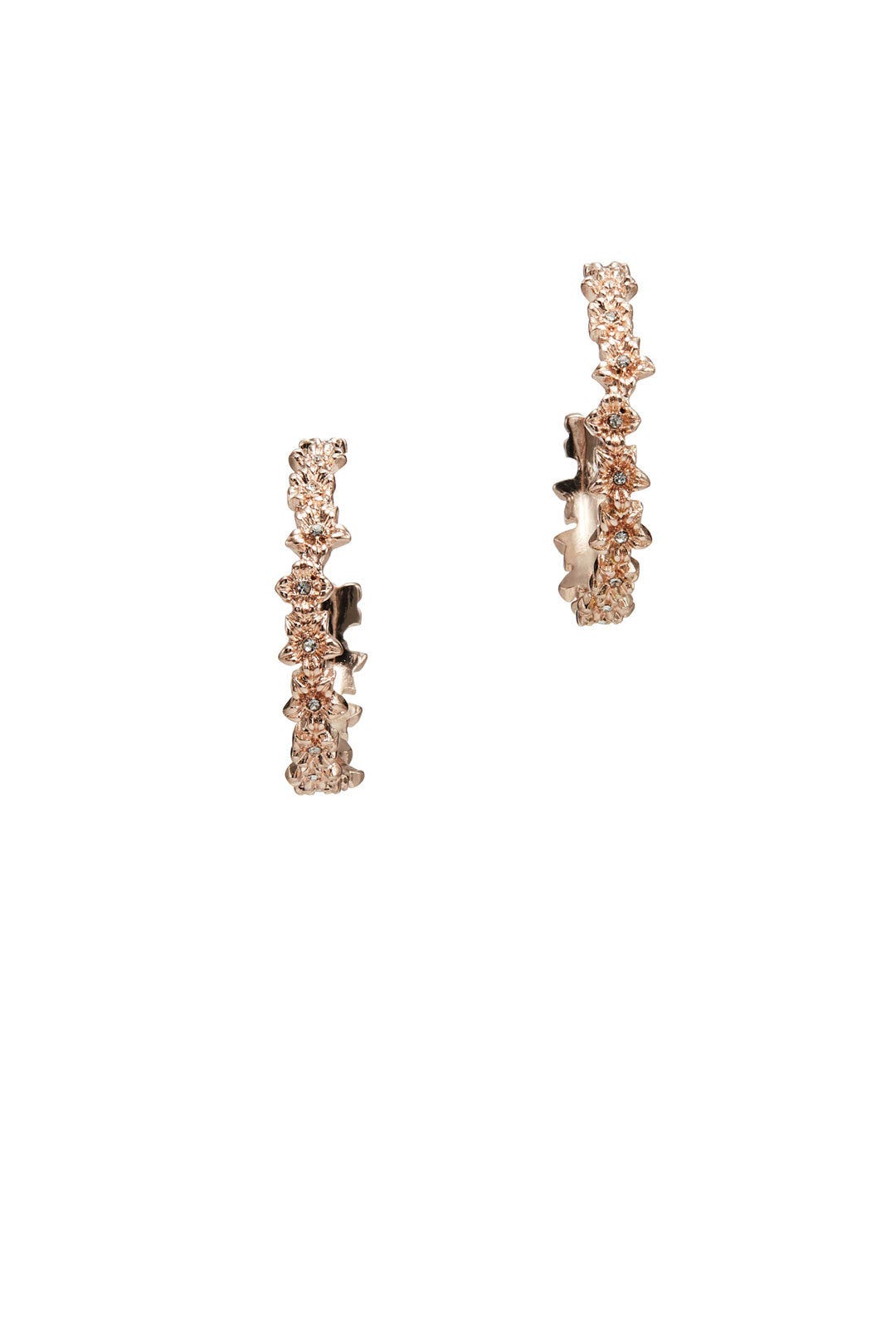 Rose Gold Floral Hoops by Slate & Willow Accessories 1