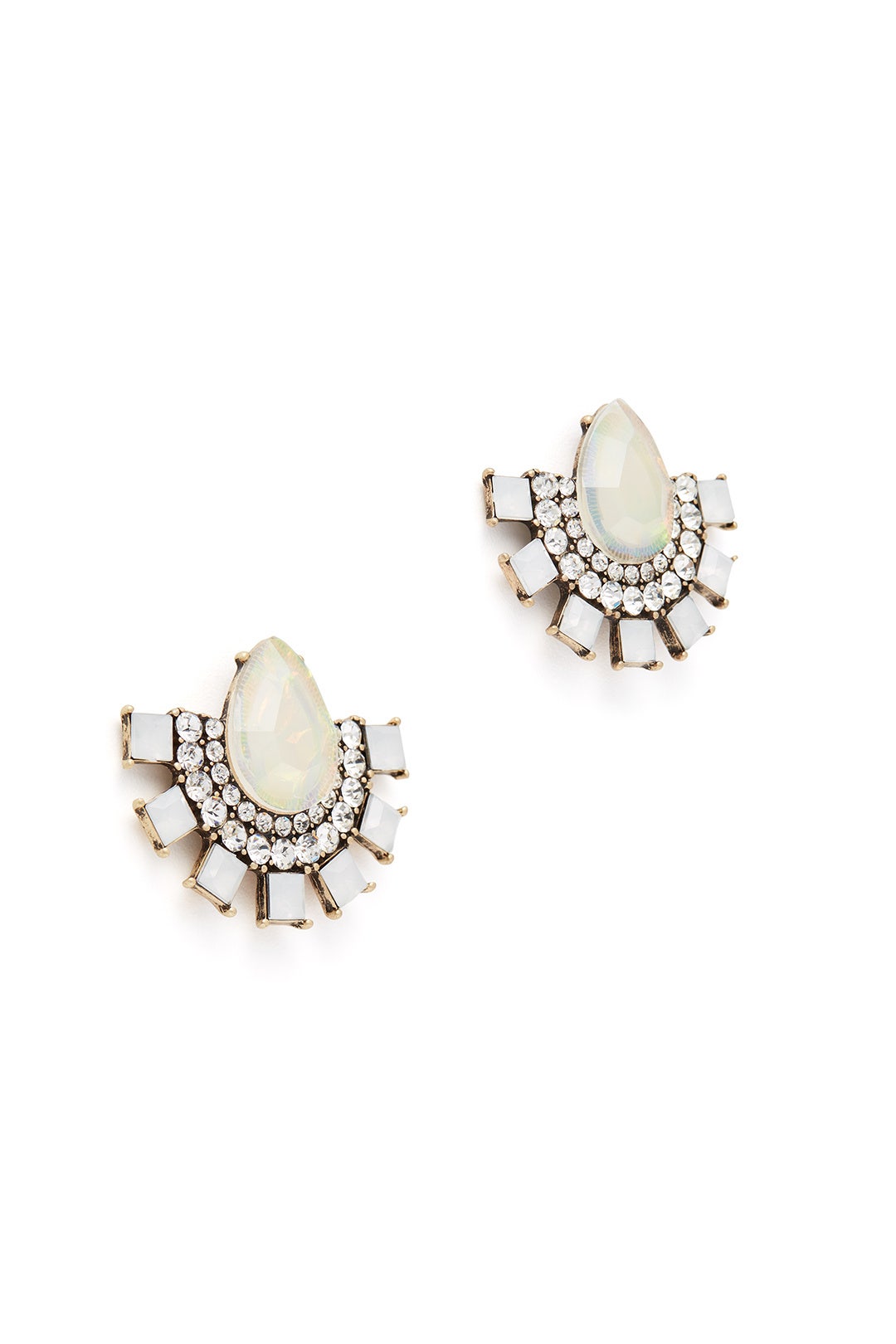 Iridescent Half Moon Earrings by Slate & Willow Accessories 1