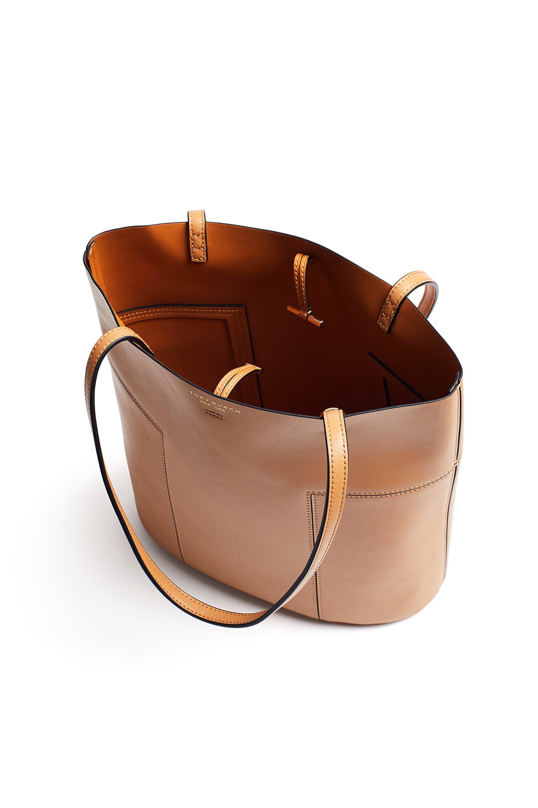 Tan Tall Block-T Tote by Tory Burch Accessories 1