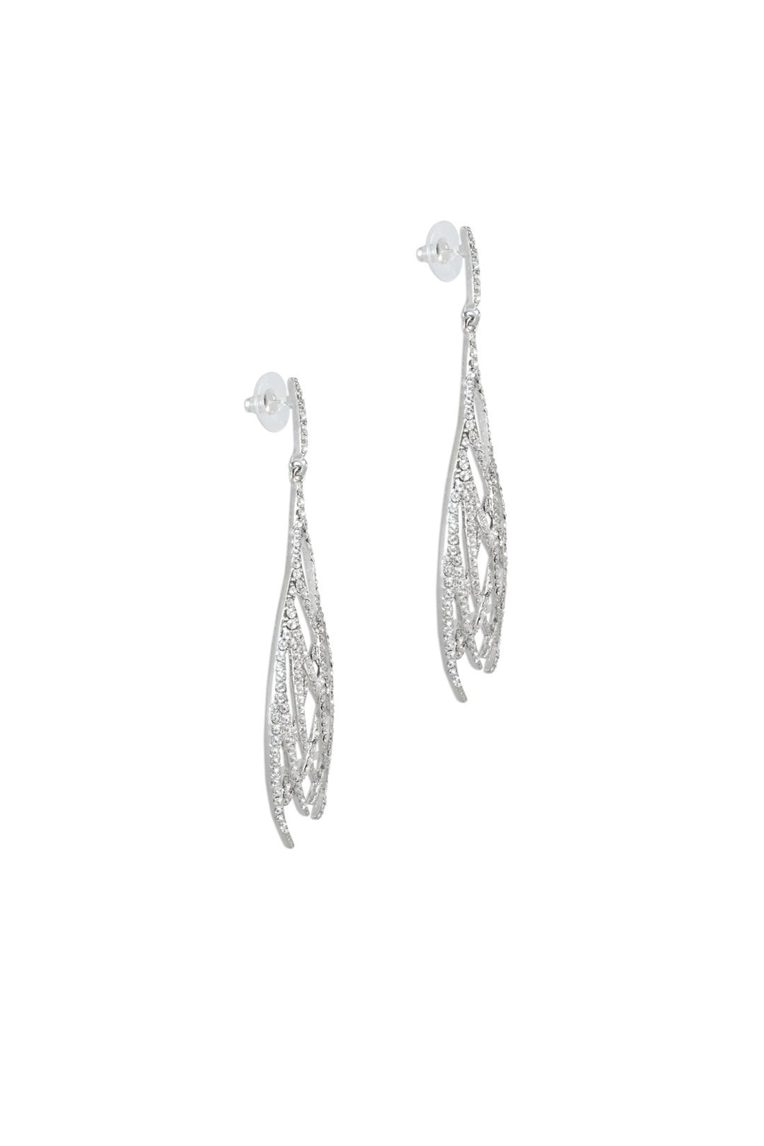 Silver Pave Weave Earrings by Kenneth Jay Lane 1