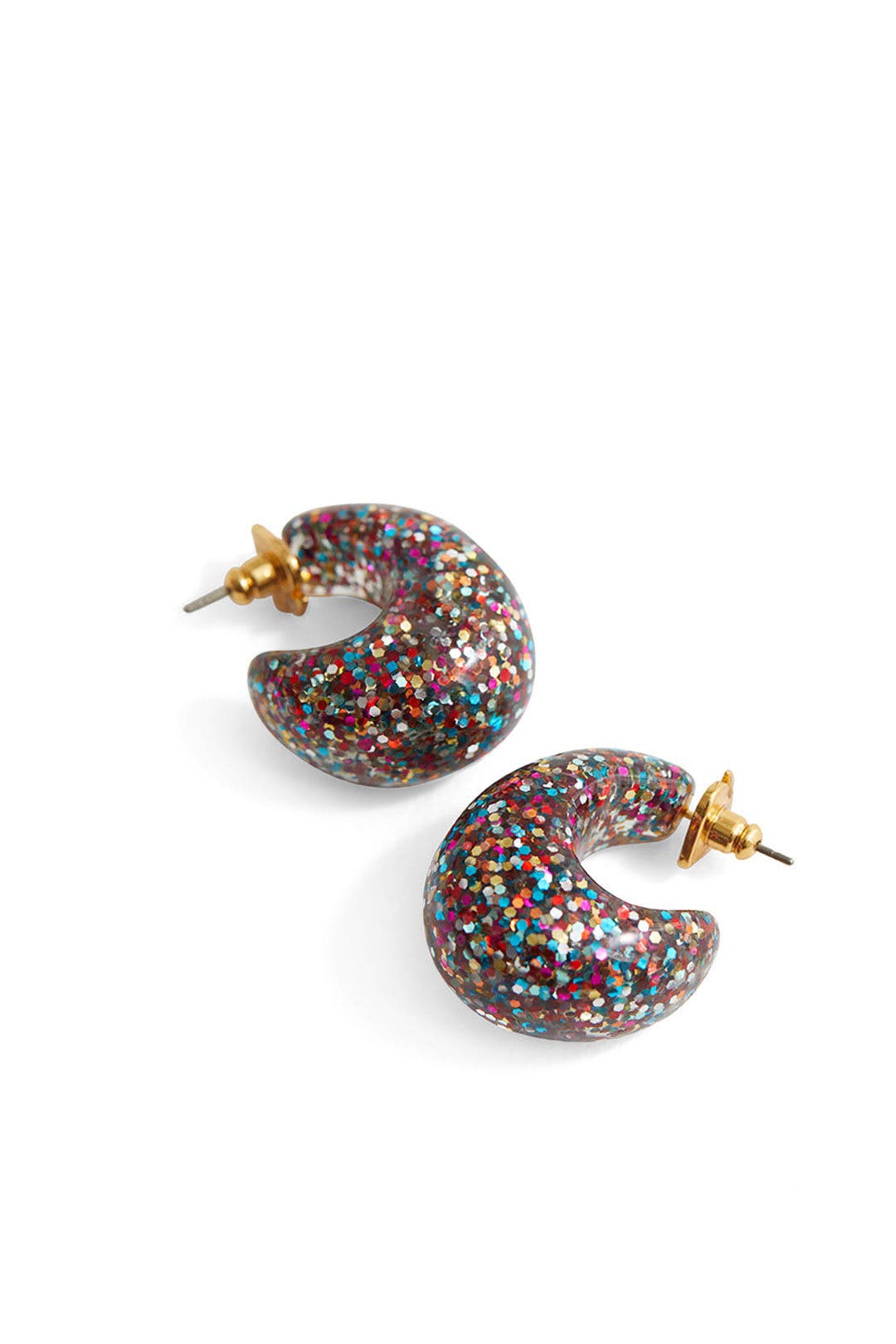 kate spade new york Adore-Ables Glitter Huggies ピアス Multi Glitter Adore-ables Huggies by kate spade new york
