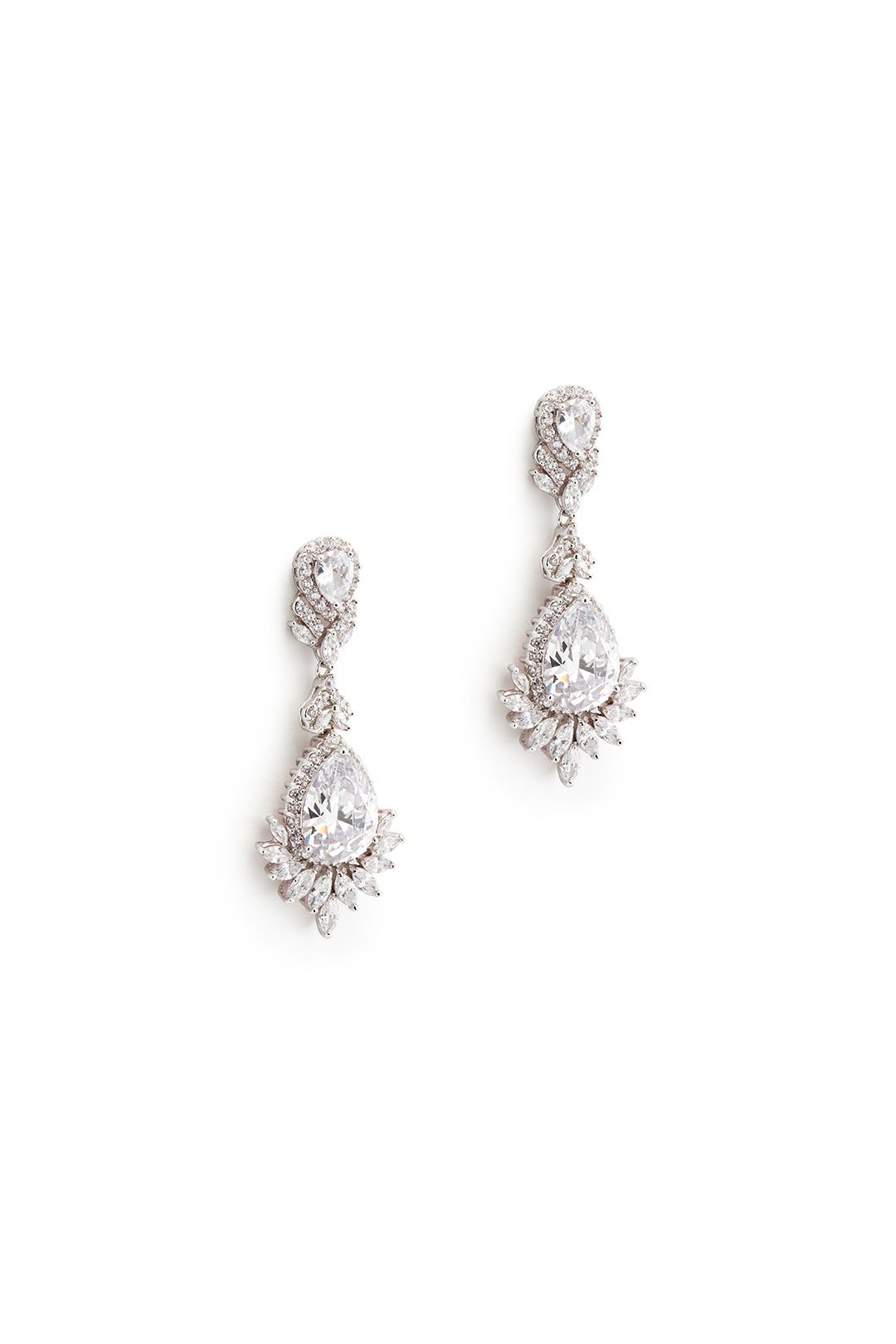 Crystal Peacock Drop Earrings by Slate & Willow Accessories 1