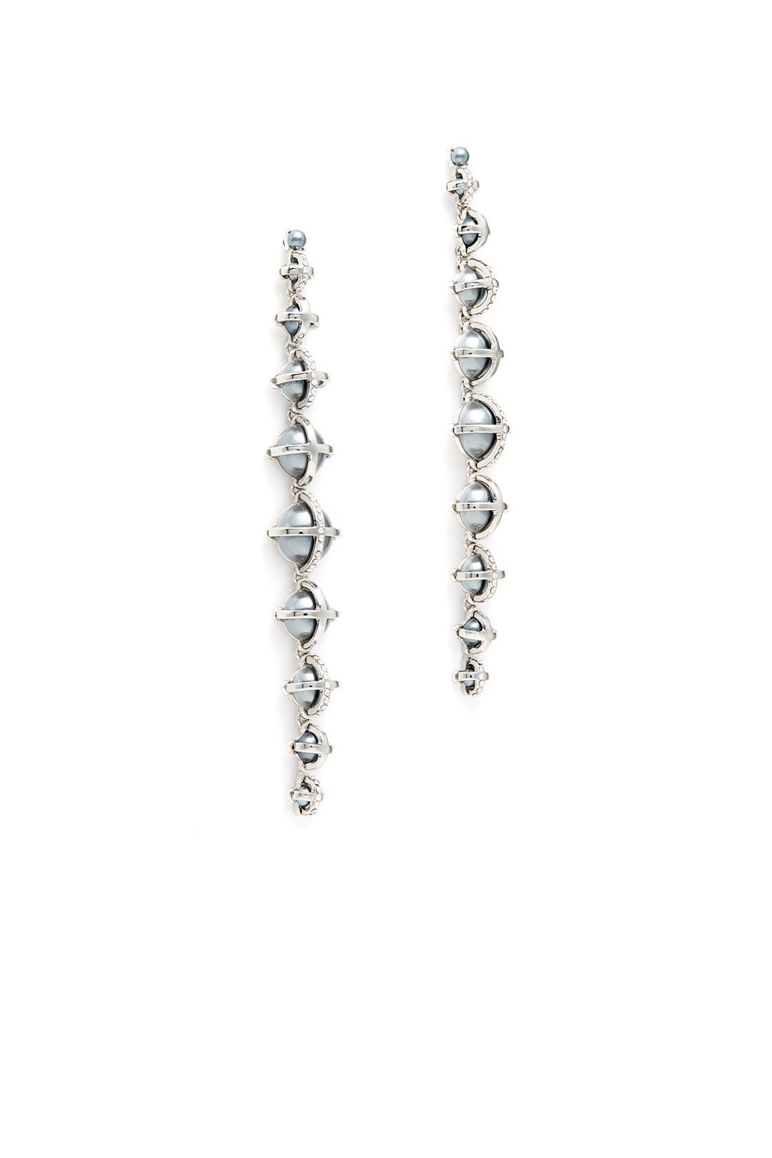 Grey Pearl Linear Cage Earrings by Danielle Nicole 1