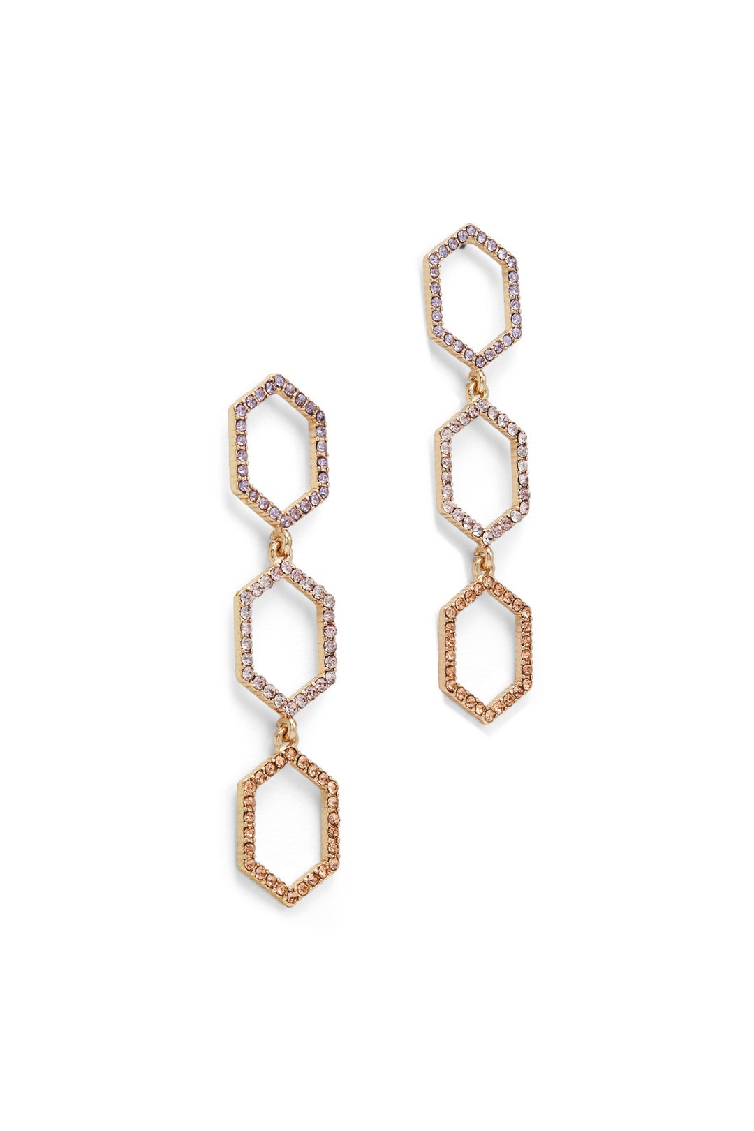 Hexagon Triple Drop Earrings by Slate & Willow Accessories 1