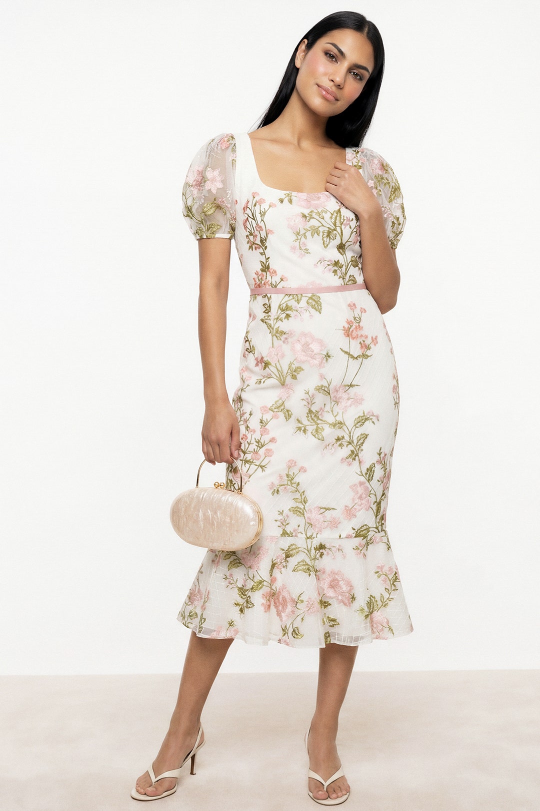 embroidered cocktail dress Andrea & Leo A1347 Floral Short Dress, Navy / 16 main image 1