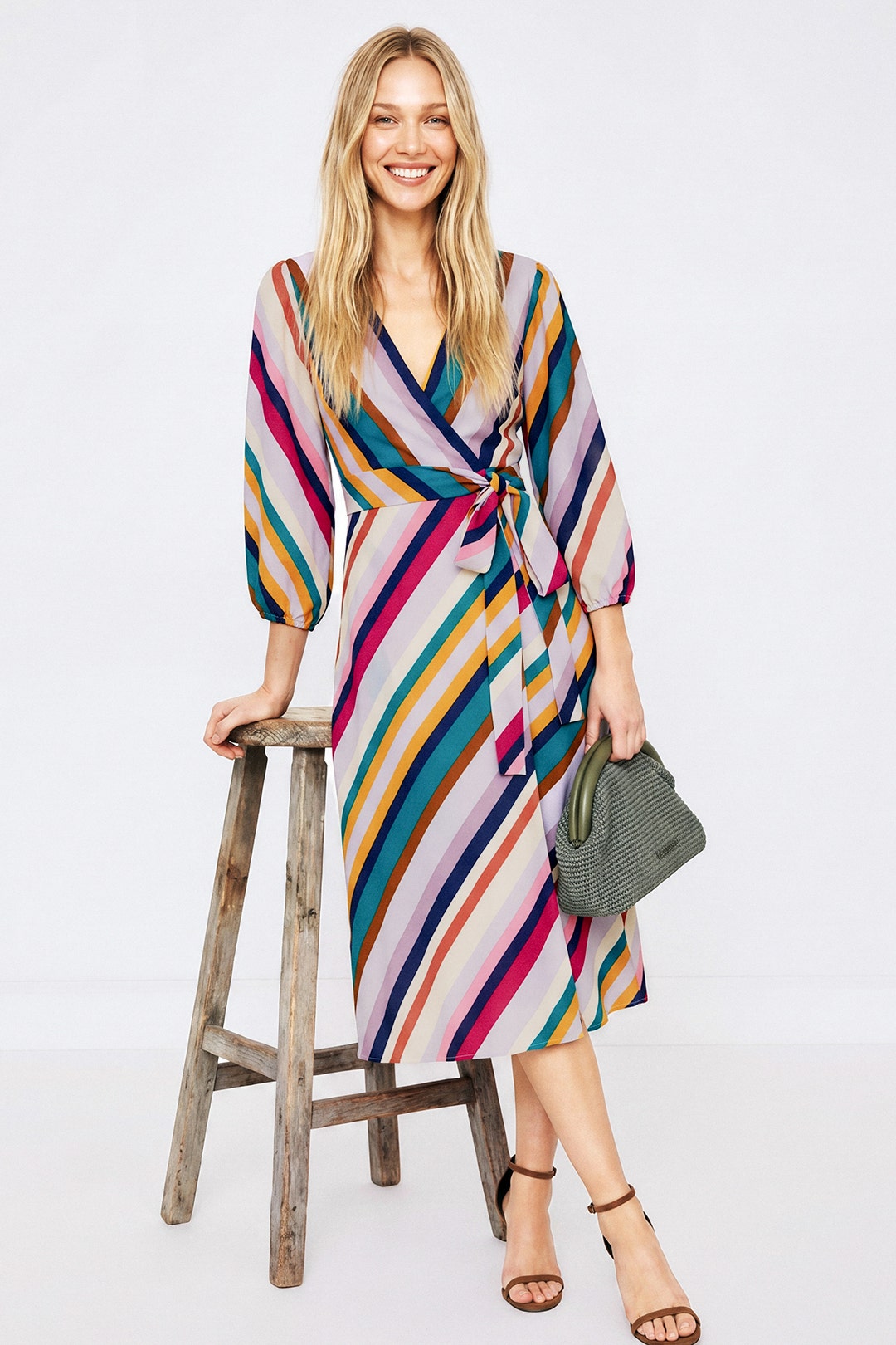 Striped Wrap Dress by Great Jones | Rent the Runway