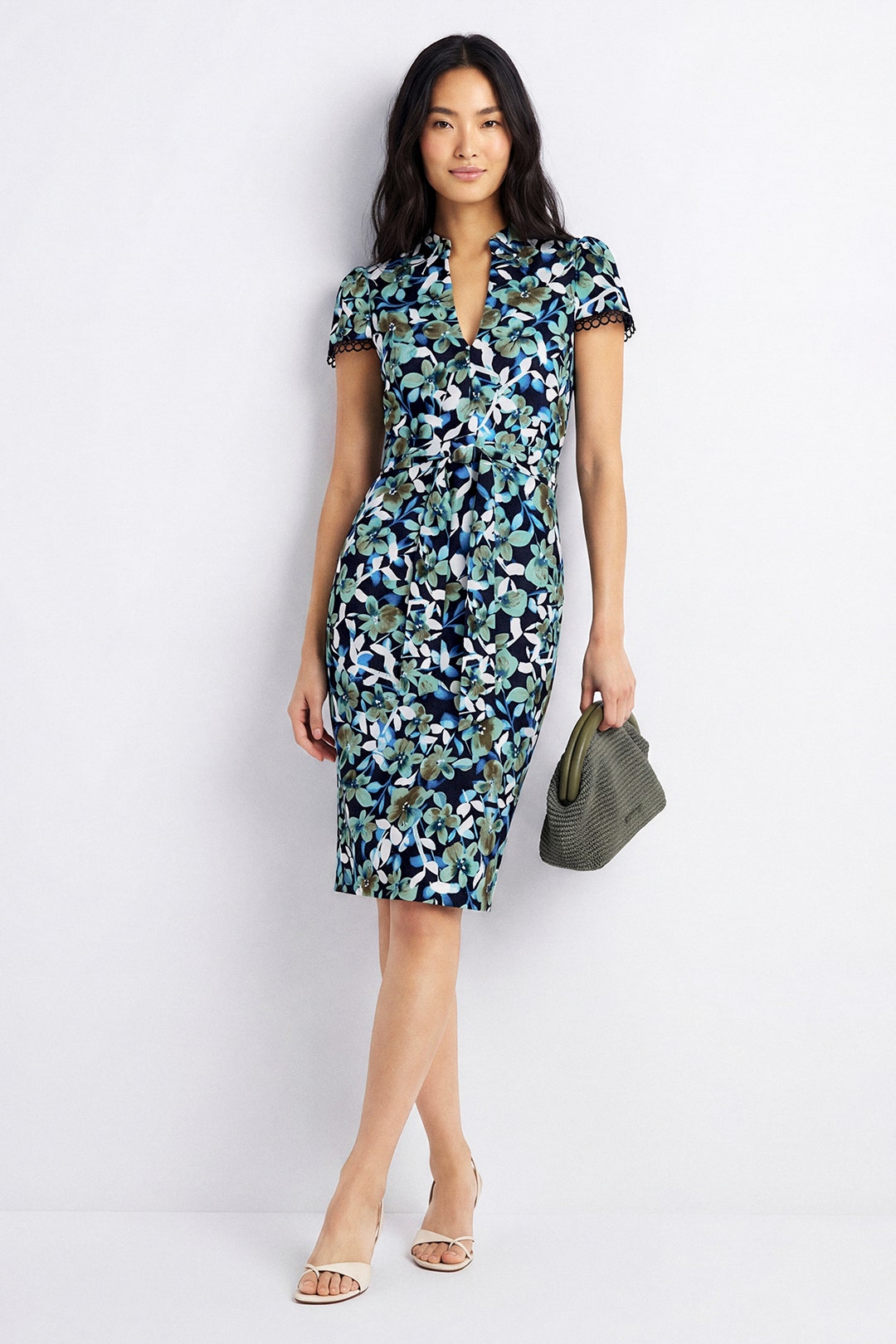 blue floral sheath dress Thats So Fetch | Astra Midi Dress | Blue Floral main image 0