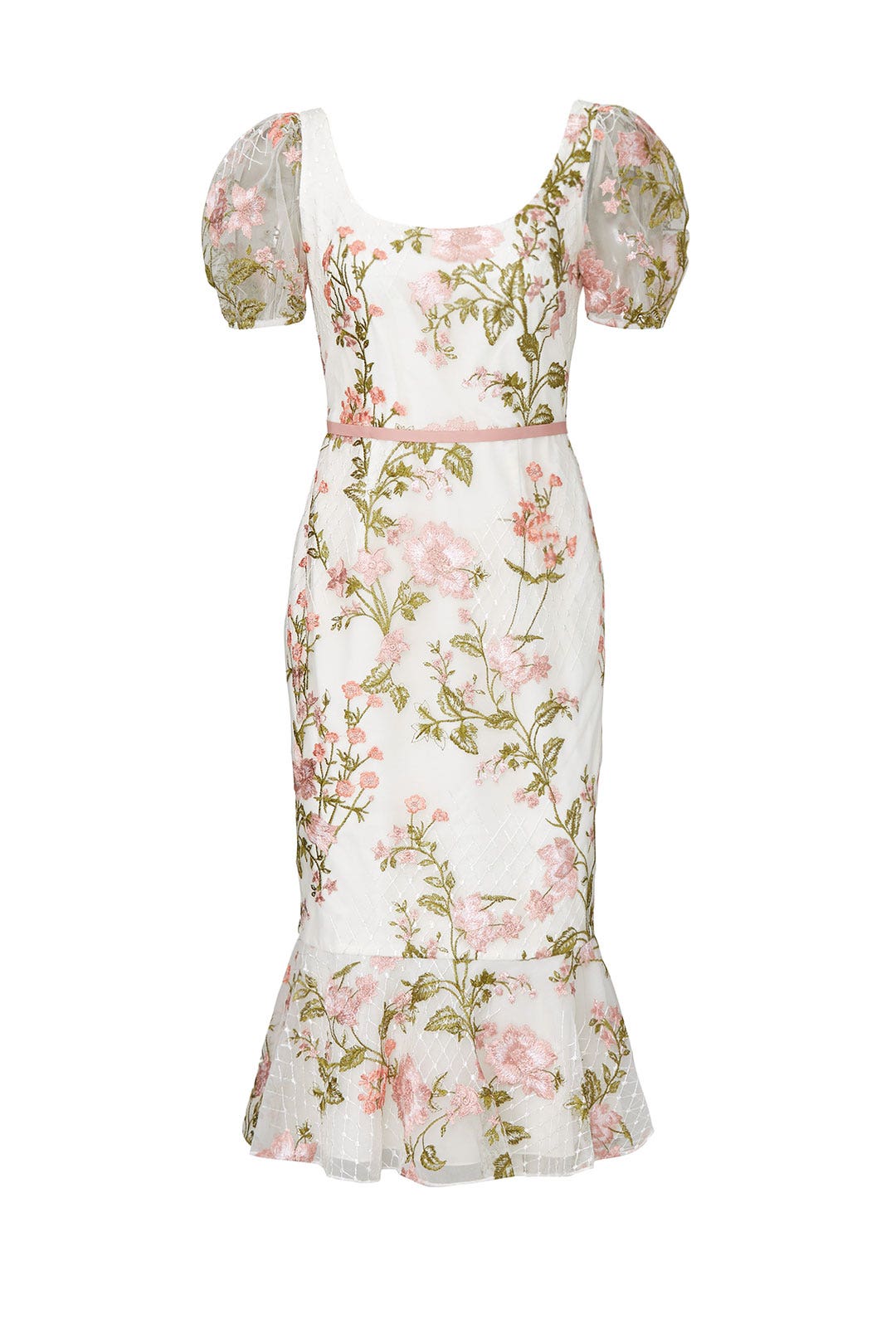Floral Embroidered Puff Sleeve Dress by Marchesa Notte | Rent the Runway Floral Embroidered Puff Sleeve Dress by Marchesa Notte | Rent the Runway