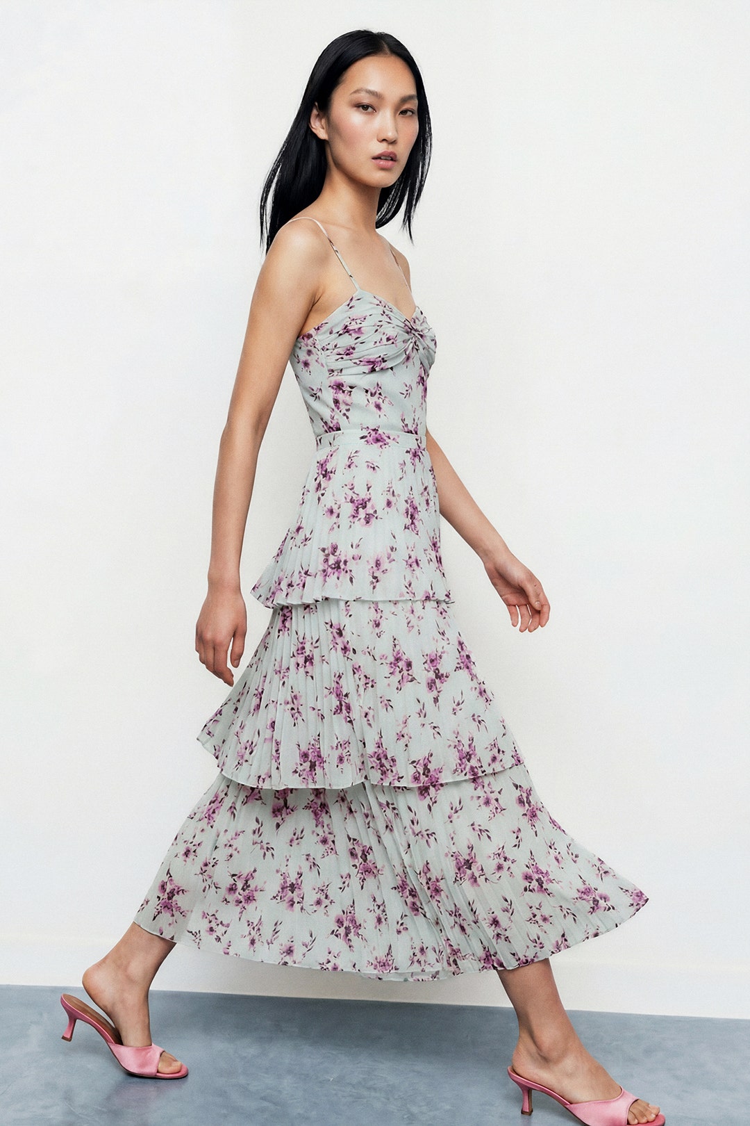 Tiered Pleated Dress