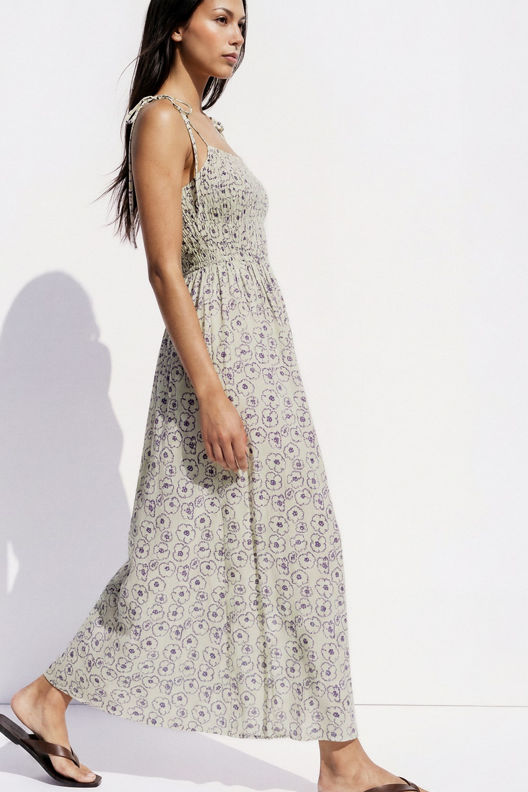 linen polka dot midi dress Olivia Linen Dress in Natural & Black Polka Dots, from Lanhtropy N/B POLK / M